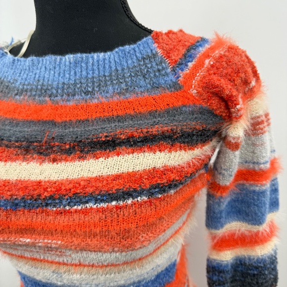 Fashion Nova Dress Women Large NEW Fave Sweater Maxi Orange Combo Long Sleeve - Picture 3 of 15